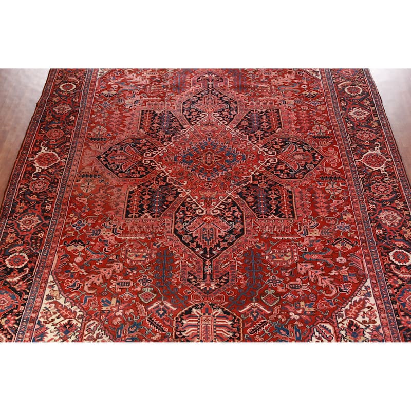 Hand Knotted Oriental 100% Wool Carpet Traditional Medallion Red Heriz Area Rug - 19' 3'' X 12' 0''