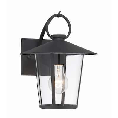 Andover 1 Light Matte Black Outdoor Wall Mount - 9"W x 11"H x 10"D