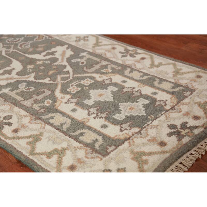 Gray Oushak Oriental Runner Rug Handmade Wool Carpet - 2'7" x 9'9"