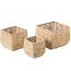 preview thumbnail 3 of 7, Woven Square Flower Pot Planter with Leak-Proof Plastic Lining
