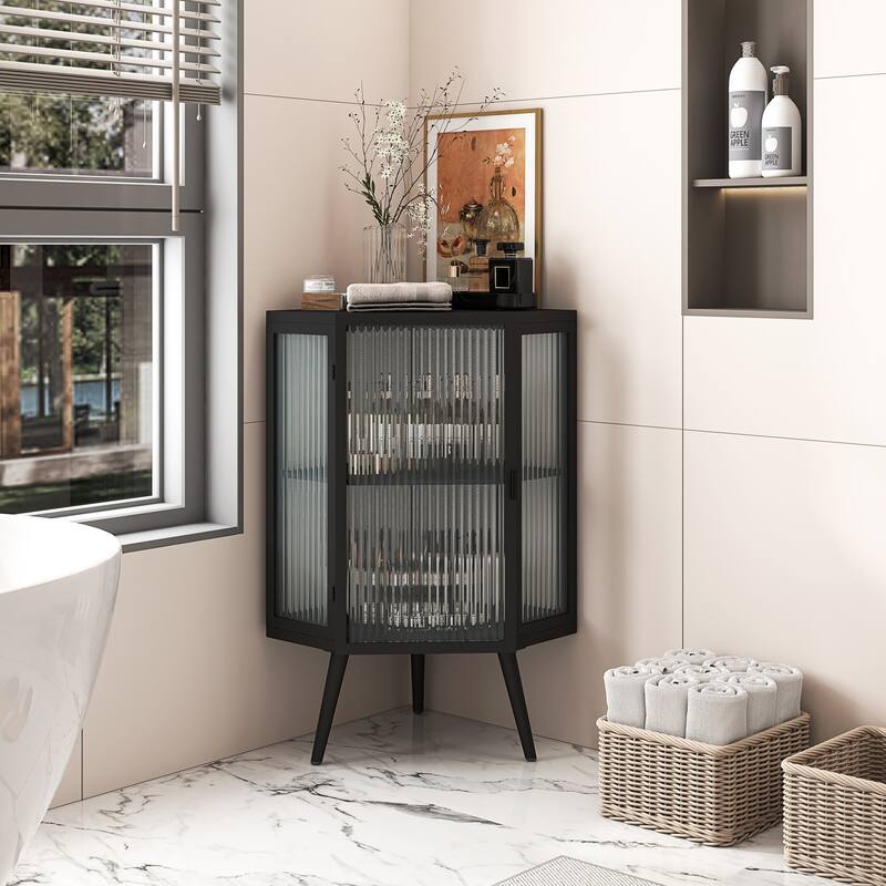 Triangular corner design bathroom cabinet