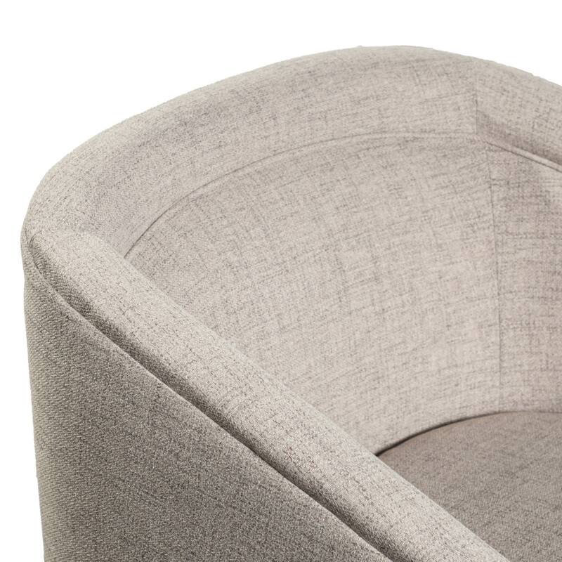 Traditional Club Style Upholstered Accent Chair with 360° Swivel Metal Base