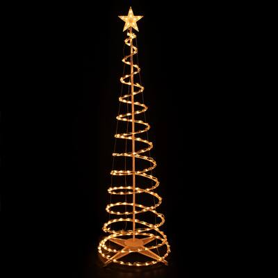 6' Clear Lighted Spiral Cone Tree Outdoor Christmas Decoration