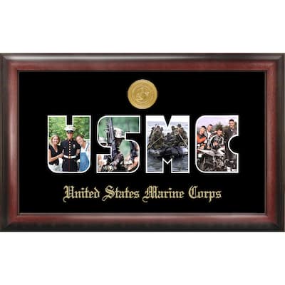 Patriot Frames Marine Collage Photo Frame Gold Medallion