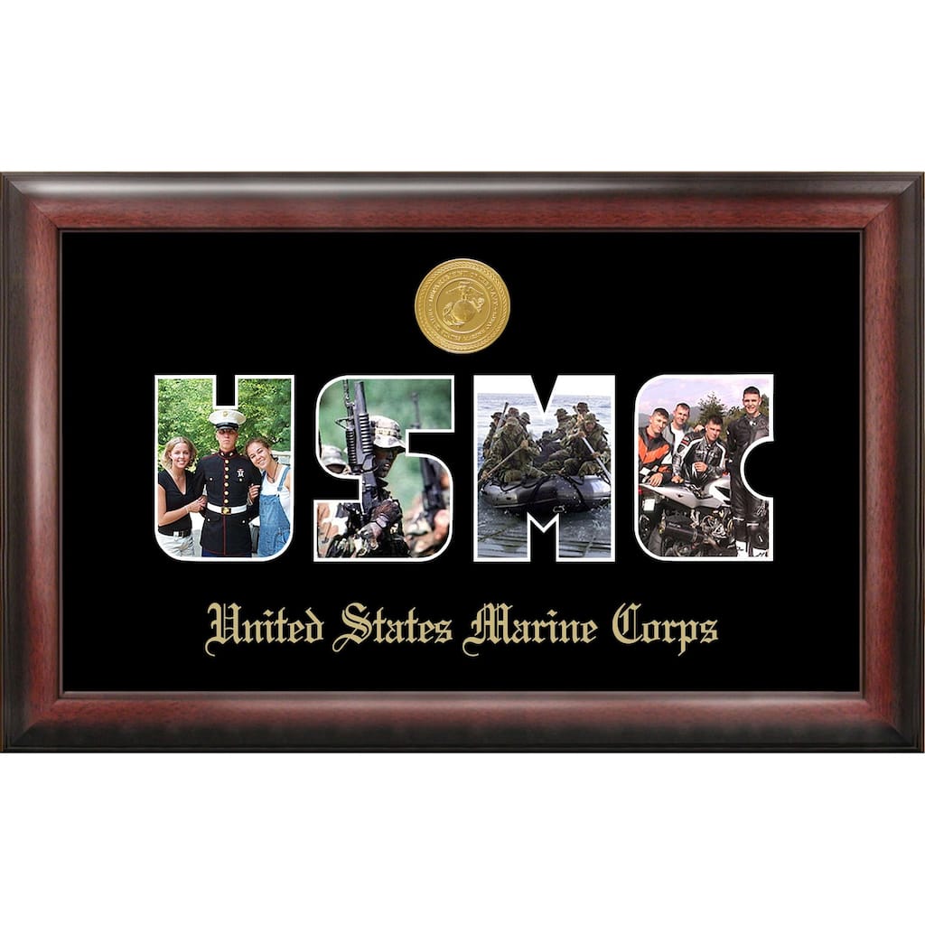 Patriot Frames Marine Collage Photo Frame Gold Medallion