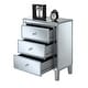 preview thumbnail 11 of 15, Silver Orchid Olivia 3-drawer Mirrored End Table