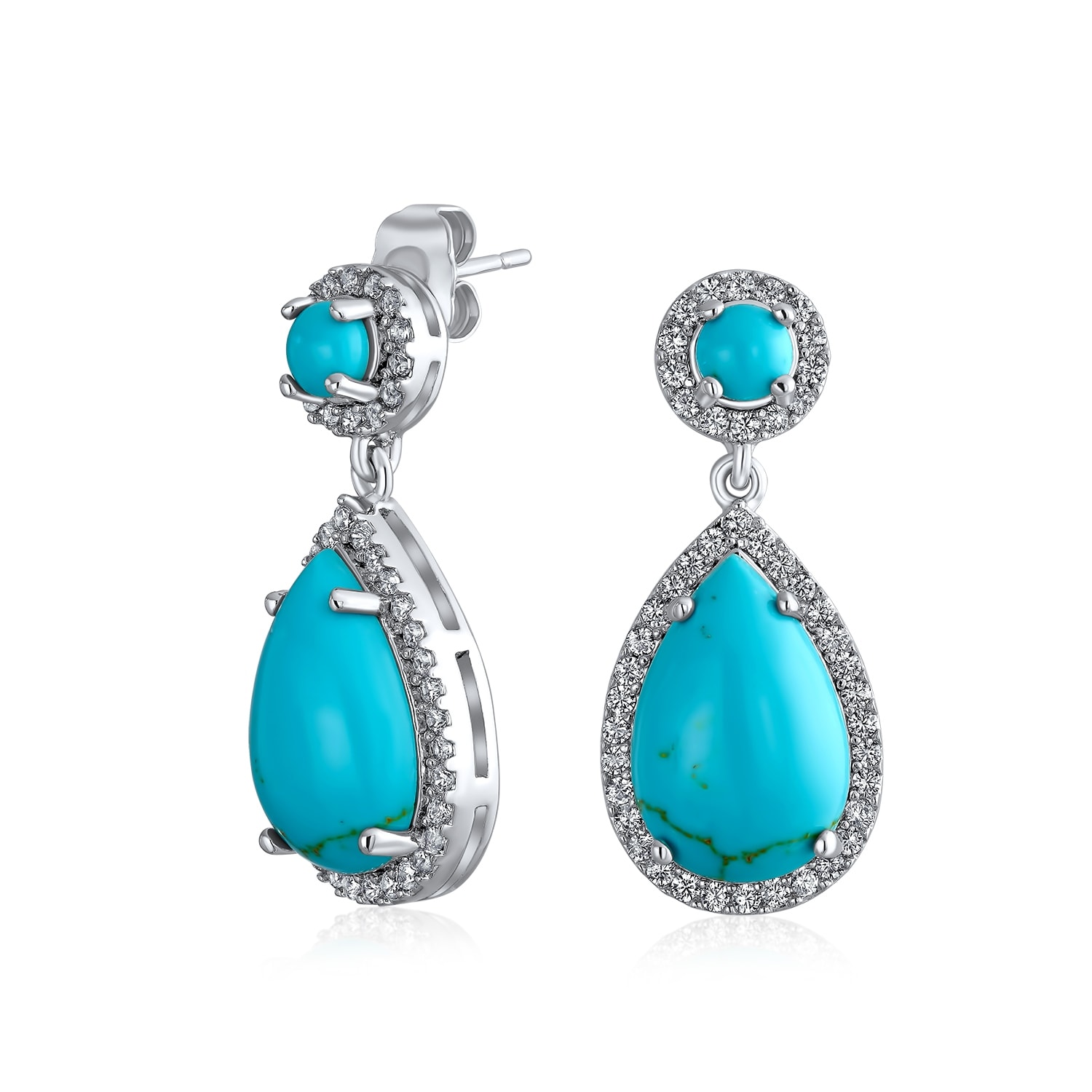Turquoise Teardrop Shape Dangle Earring Pendant 925 Sterling Silver Set Jewelry Accessories Key Chain Bracelet Necklace Pendants Turquoise Teardrop Shape Dangle Earring Pendant 925 Sterling Silver Set Jewelry Accessories Key Chain Bracelet Necklace Pendants