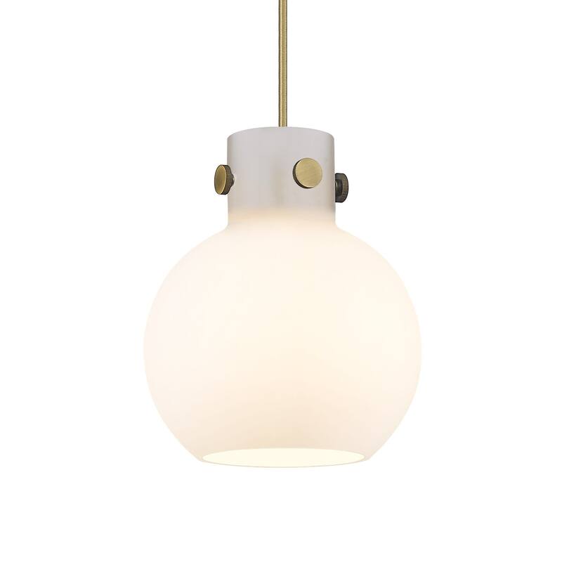 Innovations Lighting 410-1PS-9-8 Newton Sphere Pendant Newton Sphere - Brushed Brass / Matte White