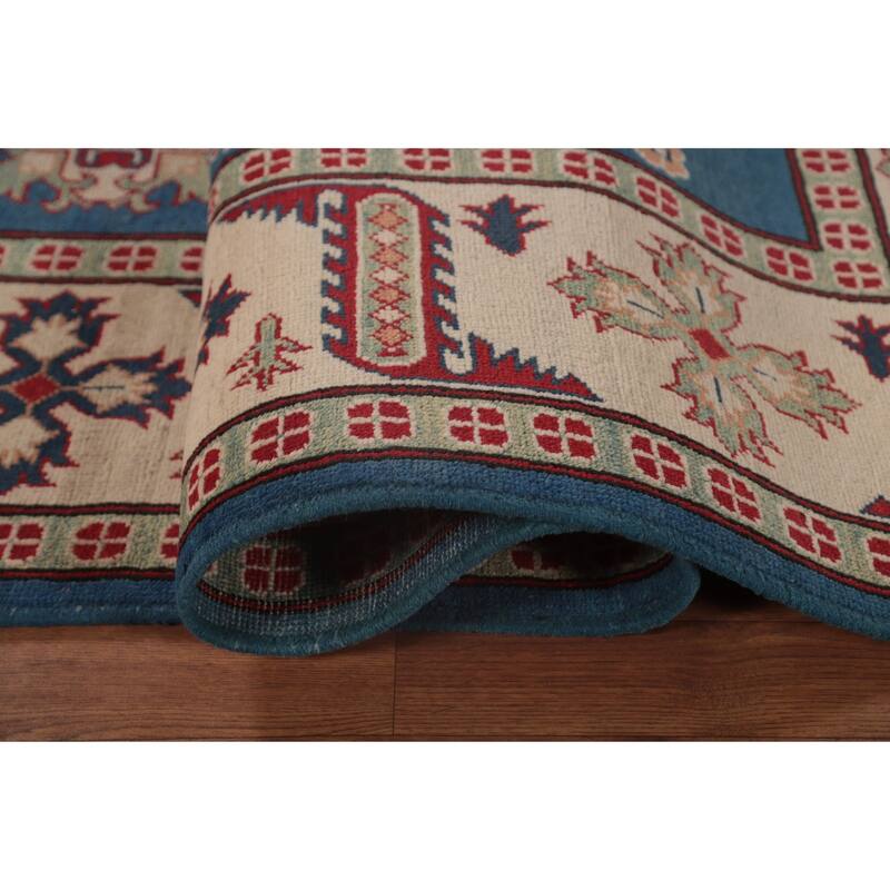 Blue Kazak Oriental Area Rug Handmade Bedroom Wool Carpet - 8'5" x 10'7"