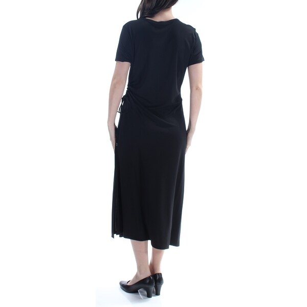 ruched fit and flare dress