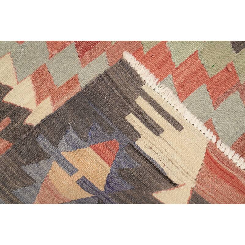 Hand Woven Oriental 100% Wool Carpet Southwestern Tribal Multi-Colored Kilim Area Rug - 10' 4'' X 6' 3''