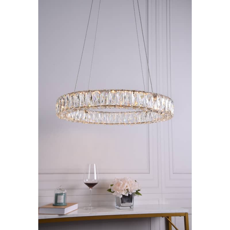 Elegant Lighting Monroe 23-5/8" Wide Integrated LED Crystal Ring