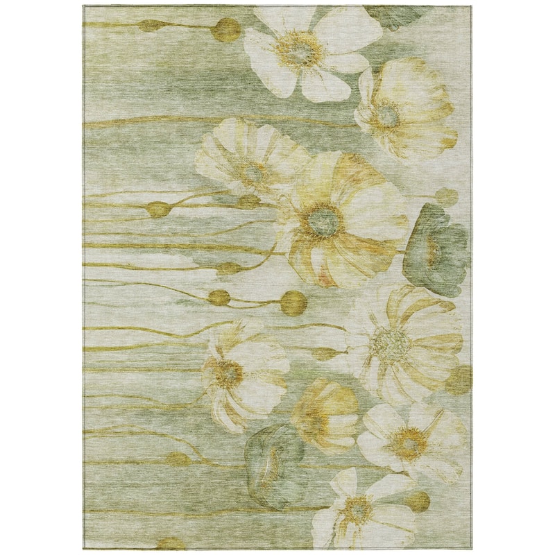 HomeRoots Floral Transitional Rectangle Outdoor Rug