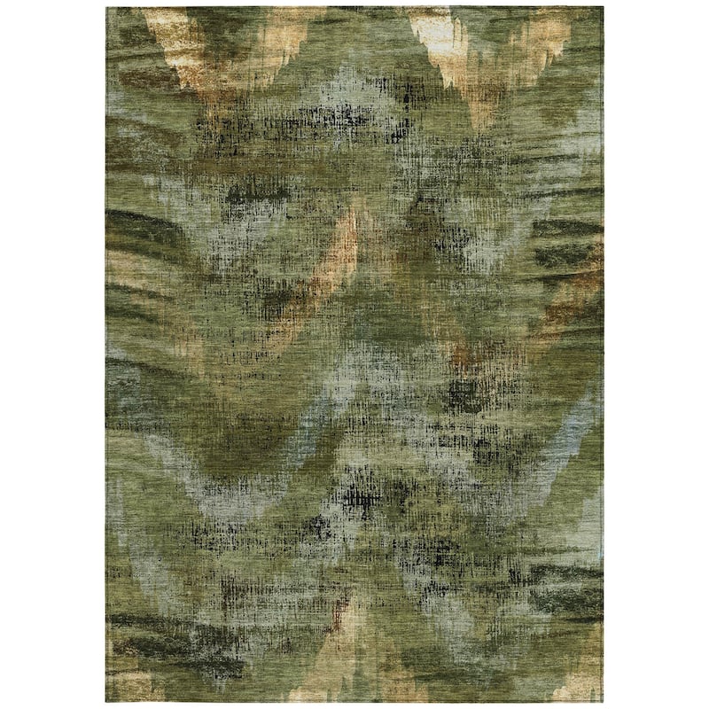 HomeRoots Abstract Transitional Rectangle Outdoor Rug