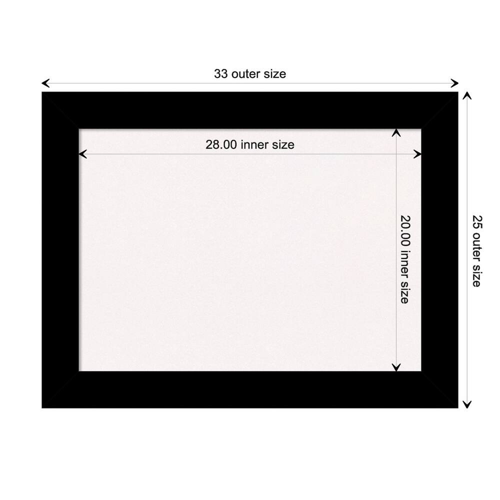 Basic Black Wood Framed White Corkboard Bulletin Board