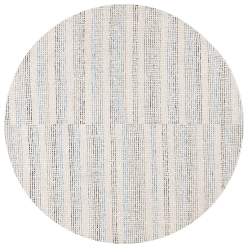 SAFAVIEH Handmade Ebony Rachele Modern & Contemporary Wool Rug - 6' Round - Ivory/Blue