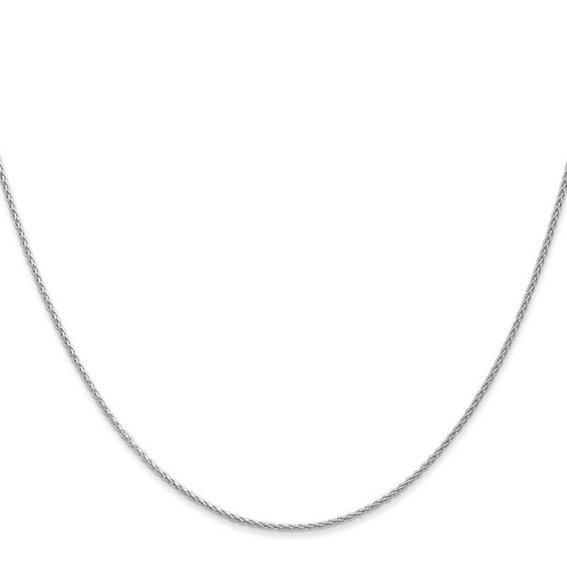 Curata 14k White Gold Solid 1.2mm Round Wheat Chain Necklace Options: 16 18 20 22 24