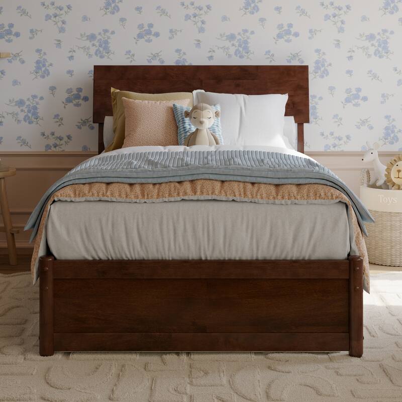 Norla Wood Platform Bed with Trundle