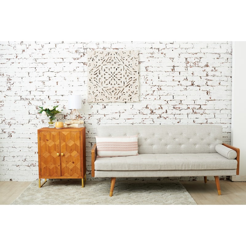 12" x 24" Clayton Rust Geometric Woven Lumbar Throw Pillow