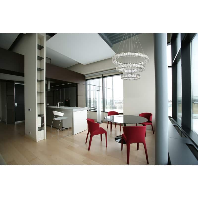 Monroe Collection Chandelier D31.5" H21" Chrome Finish