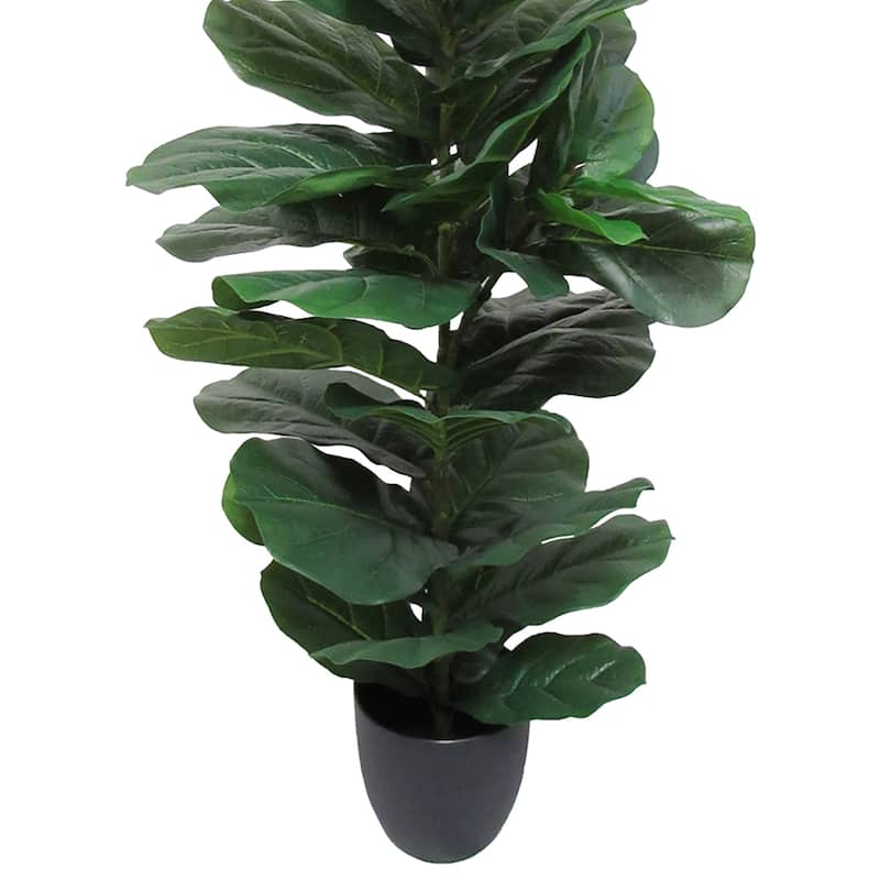 3.5ft Real Touch Artificial Fiddle Leaf Fig Tree Plant in Black Pot - 40" H x 20" W x 20" DP