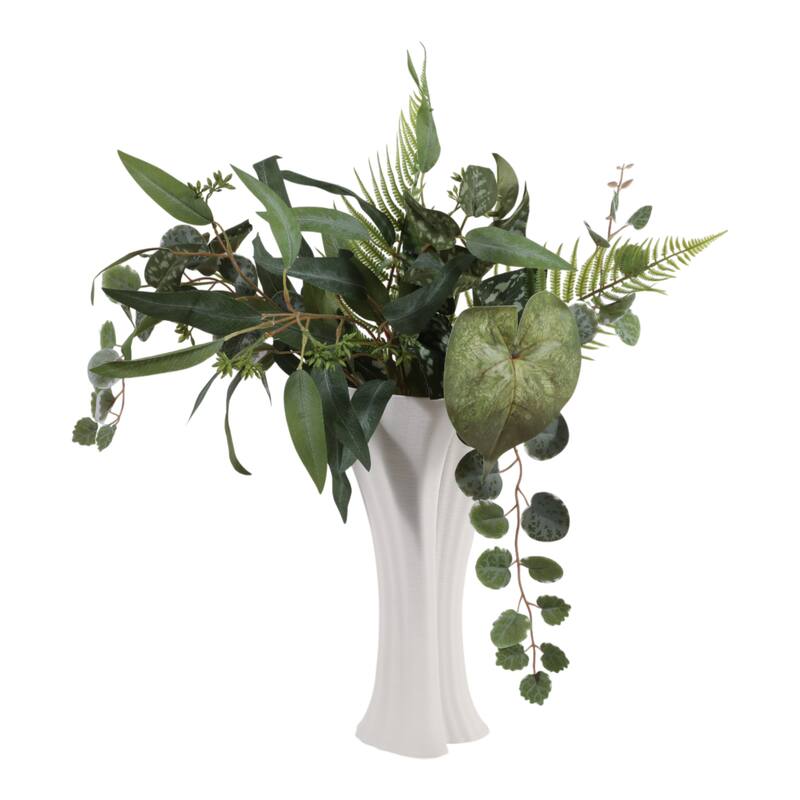 Stoneware Decorative Vase Modern Sculptural Elegant Curved Silhouette