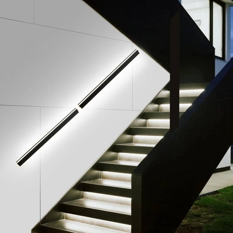 2-Piece Outdoor Wall LED Fixture IP65 Rated and Dimmable Adjustable Color Temperature - 59.1 x 4.7 x 1.8 in
