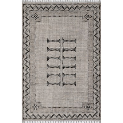 Momeni Rabat Geometric Polyester Black Area Rug