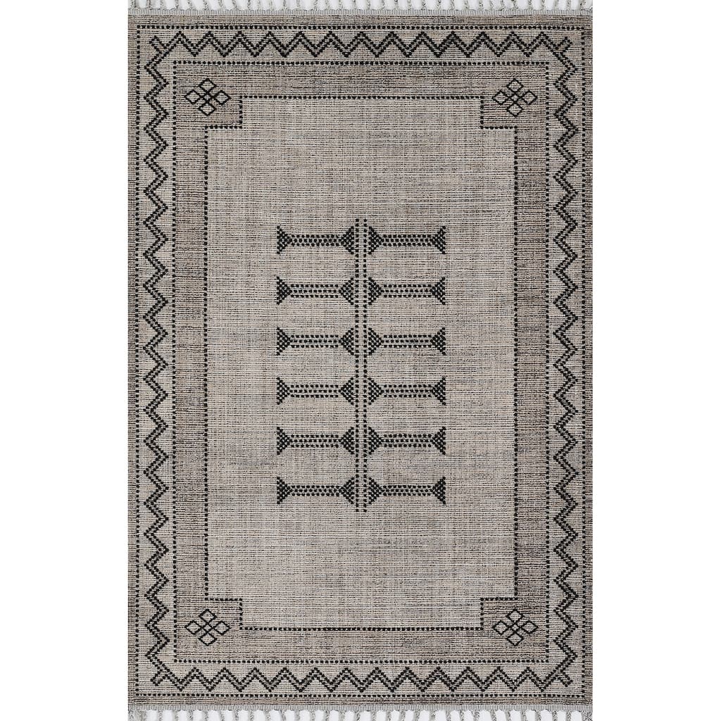 Momeni Rabat Geometric Polyester Black Area Rug