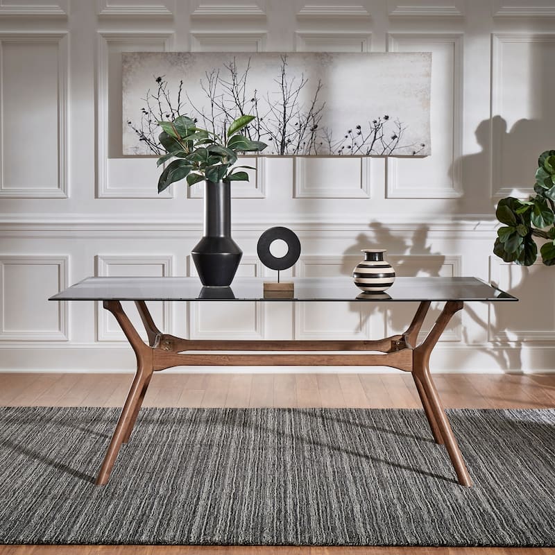 Nadine Mid-Century Dark Walnut Finish Rectangular Dining Table by iNSPIRE Q Modern