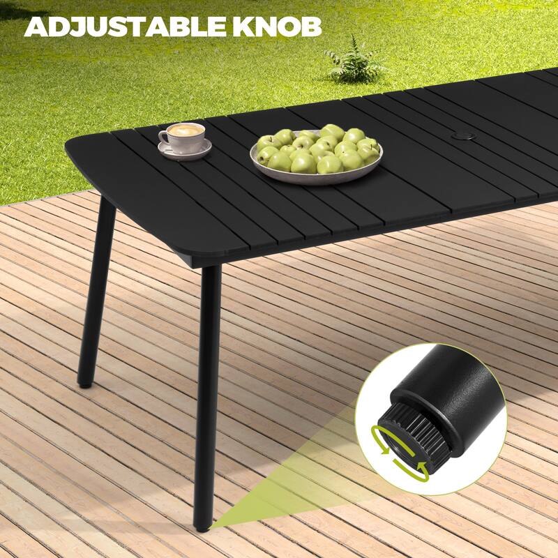 VredHom Outdoor Rectangular Aluminum Dining Table