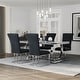 preview thumbnail 113 of 193, 65 inch Faux Marble Dining Table Set with Boucle Dining Chairs
