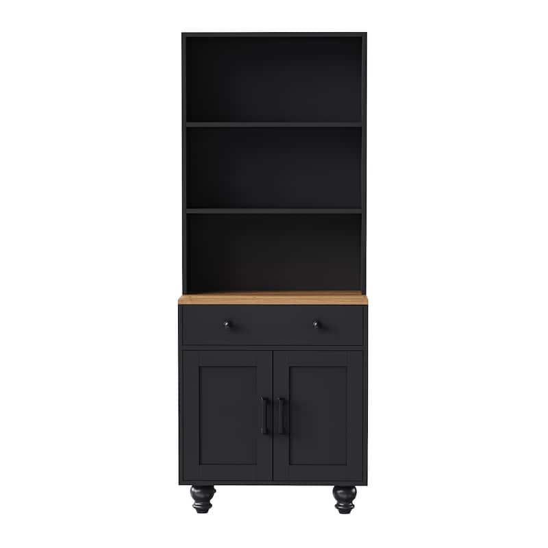 Farmhouse Storage Cabinet with 4 Solid Wood Gourd-Shaped Legs