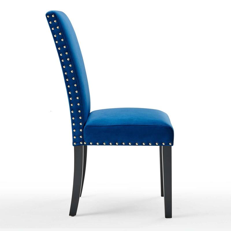 Silver Orchid Lind Velvet Nailhead Trim Dining Side Chairs (Set of 2)