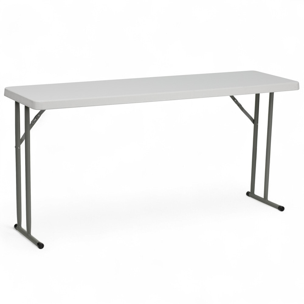 18"W x 60"L Rectangular Granite White Plastic Folding Training Table