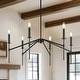 preview thumbnail 1 of 7, Modern 6-Light Black Chandelier Industrial Metal Light Fixture for Dining Room - 32.7 " L × 13.8 " H