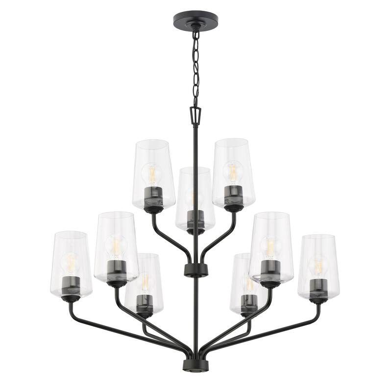 Celino Nine-Light Chandelier with Clear Glass - 30