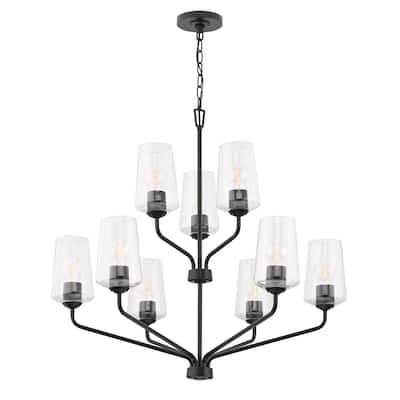 Celino Nine-Light Chandelier with Clear Glass - 30