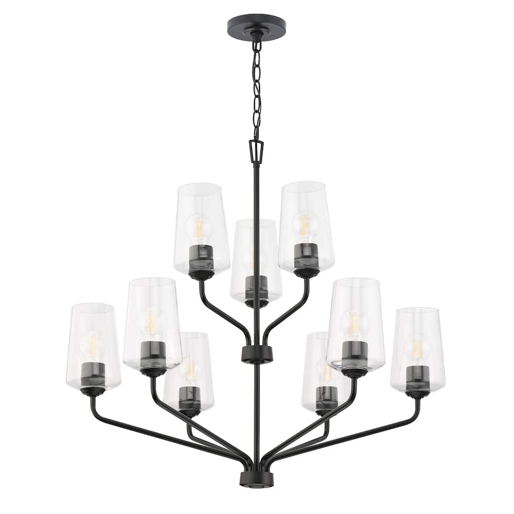 Celino Nine-Light Chandelier with Clear Glass - 30