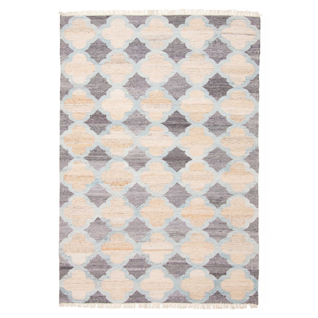 ECARPETGALLERY Flat-Weave Ankara FW Beige Wool Kilim - 5'3 x 7'10