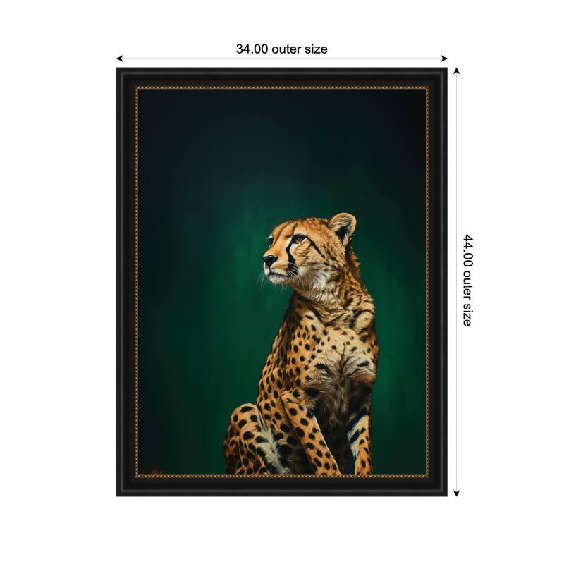 Kate and Laurel Twilight Emerald Green Leopard by The Creative Bunch Studio Framed Wall Art Print