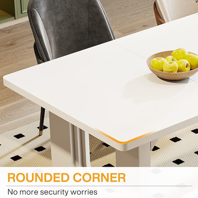 70.89" Rectangle Dining Table for 6-8 People, Modern Simple Wood Kitchen Table