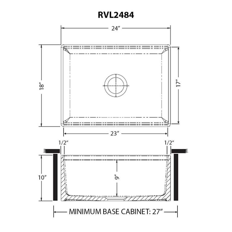 Ruvati 24 inch Fireclay Workstation White Farmhouse Kitchen Sink Apron Front Single Bowl - RVL2484WH - 24 x 18