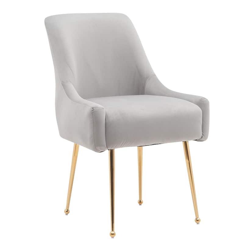 Tufted Velvet Upholstered Dining Chair Set of 2 - Grey