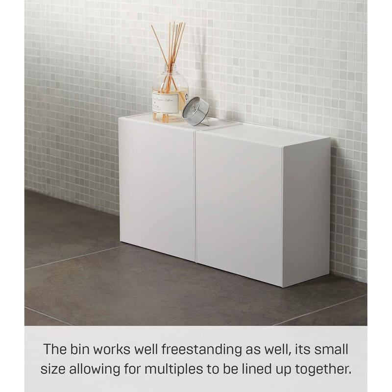 Yamazaki Home Wall-Mounted Storage or Trash Bin, ABS Plastic, 4L, Holds 5.5 lbs
