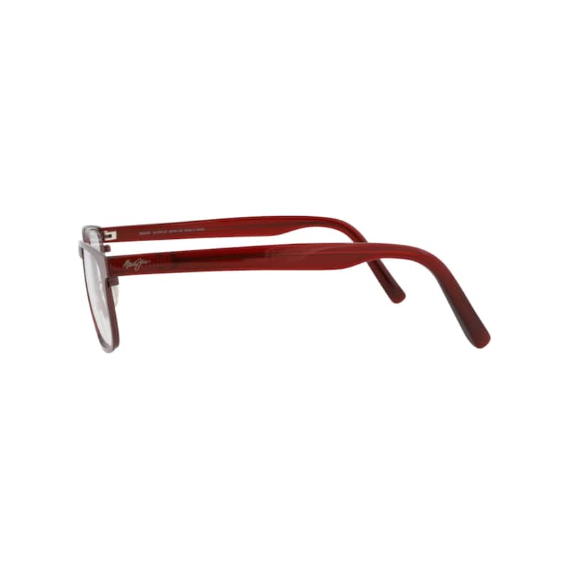 Maui Jim Shield-Frame Stainless Steel Optical Frames, Transparent Lens, Adriatic Burgundy Frame