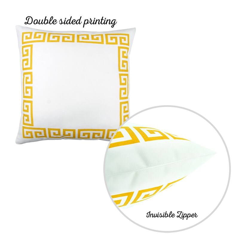 Geometric Greek Key Design Printed Decorative Throw Pillow Cover