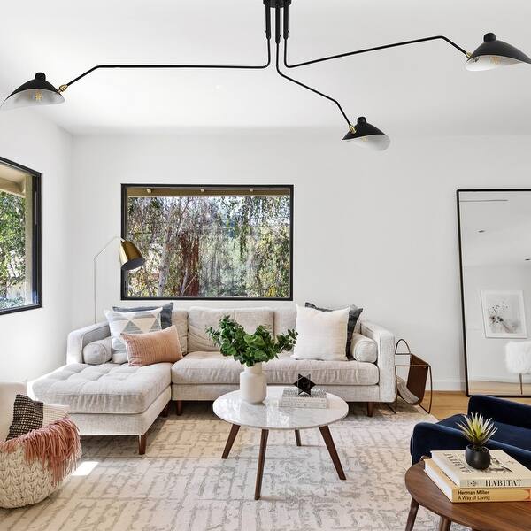 slide 2 of 9, 3 Arm Mid Century Chandelier with 3 Adjustable Arm Big