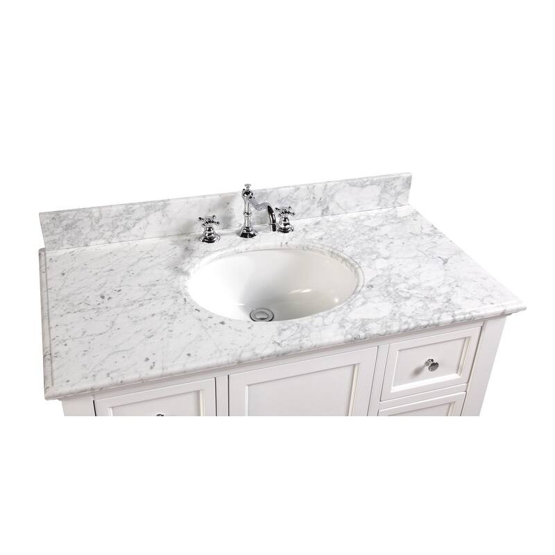 KitchenBathCollection Beverly 42" BathroomVanity w/ Carrara Marble Top