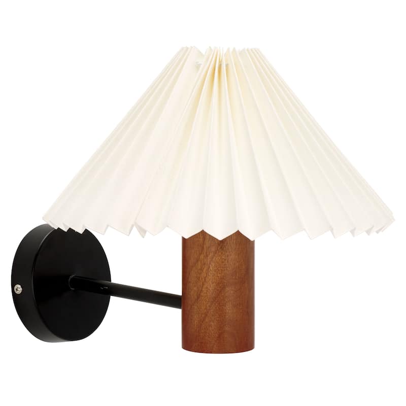 SAFAVIEH Lighting Luli Pleated Shade Single Wall Sconce - 14"W x 12"D x 11"H
